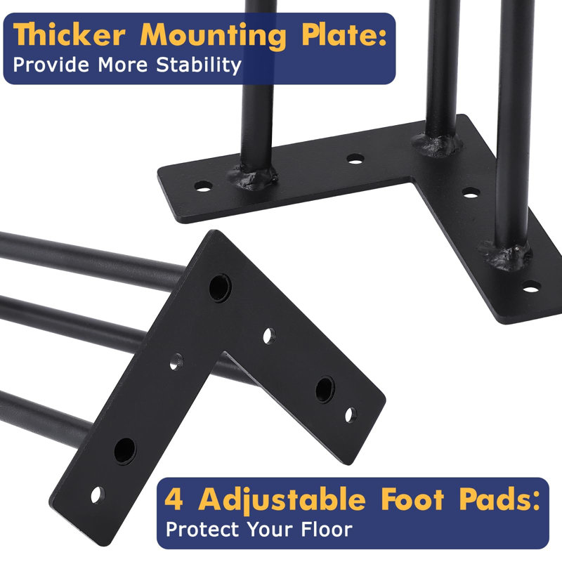 Set of 4 Heavy Duty Hairpin Table Legs | 880lb Capacity, Black Steel with Floor Protectors for DIY Desks & Coffee Tables