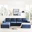 Canapé modulaire de luxe avec repose-pieds, tissu chenille, 110 x 72 x 30 po, sans assemblage, pour salon et chambre à coucher confortable 110 x 72 po, espace spacieux-1879306837