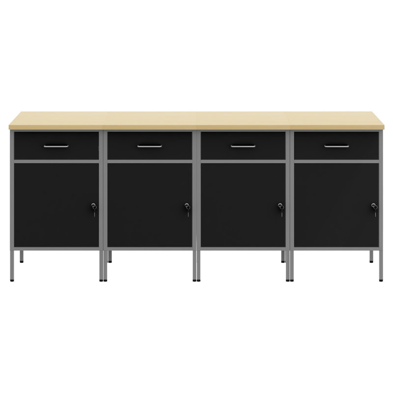 Work Cabinet with Drawer, Black