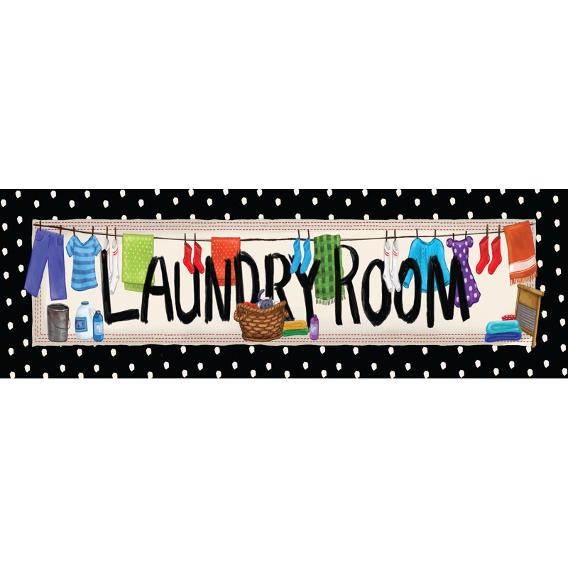 Laundry Colours - Textual Art Print, 30 cm H x 20 cm W, Wrapped Canvas