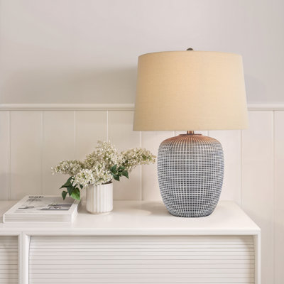Claude Grid Ceramic Table Lamp