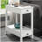 White Storage Accent Table with USB