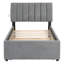 Lit plateforme tapissier avec lit gigogne gris - construction pour une utilisation à long terme simple, polyvalente et pratique-1178576087-1178576086
