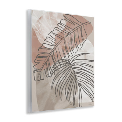 Tropical Earth Tone Leaves Wall Plaque, design by Cat Thurman Designs