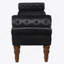 Velours long lit pour chambre à coucher, banc de fenêtre rembourré avec bouton touffeté, banc d'entrée, banc de traversin pour le salon - noir-1354132014