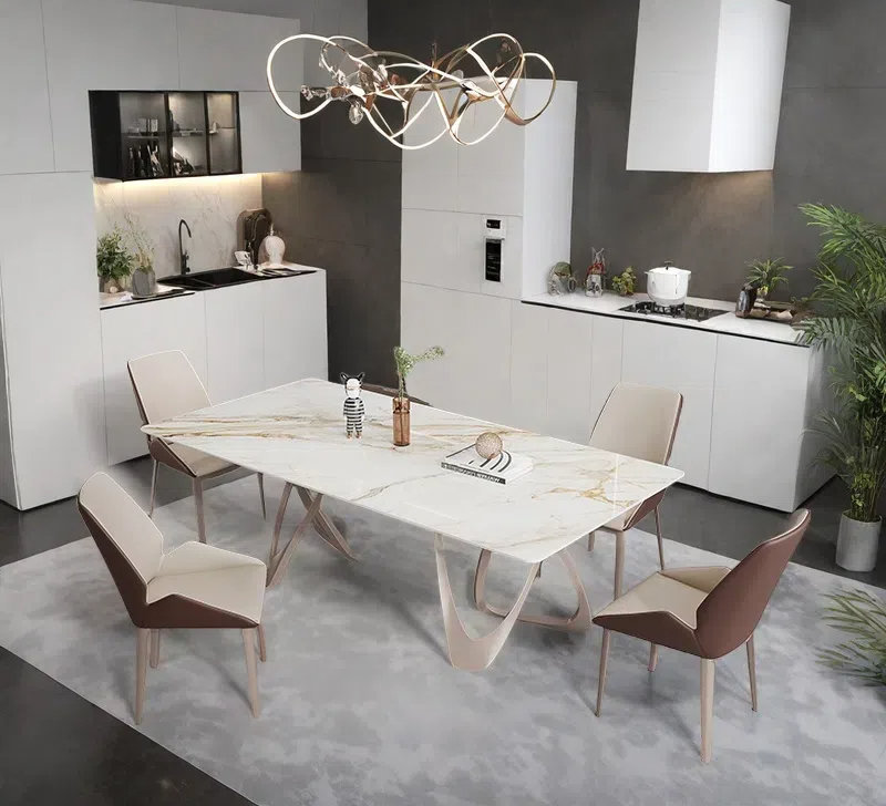 Ensembles de table de salle à manger luxueux et simples., H 29,53 po x L 55,12 po x l 31,5 po