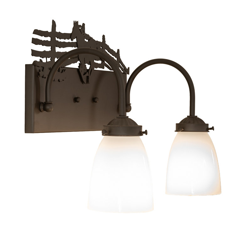 27" Wide Running Horse 3 Light Vanity Light, 11.5" H x 16" W x 8" D, Oil Rubbed Bronze