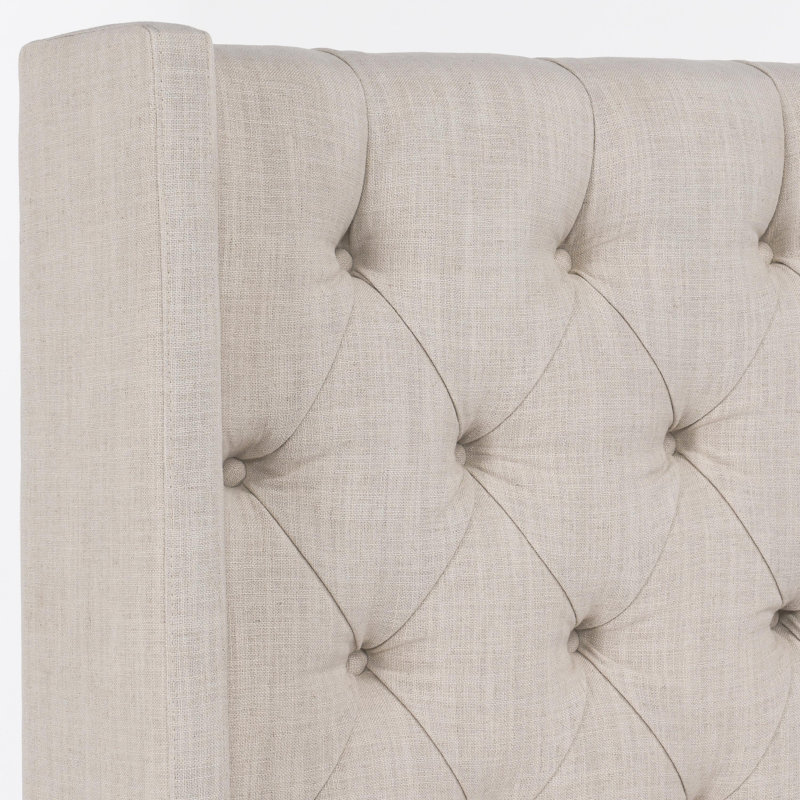 Laurent Fabric Tufted Queen Bed In Beige, Queen