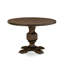 Ensemble de table et chaises de cuisine 7 pièces comprenant une table de salle à manger ronde avec piédestal et 6 chaises de salle à manger Parson en similicuir noir patiné-1036580114