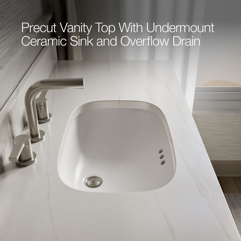 49" Single Bathroom Vanity Set, White, White