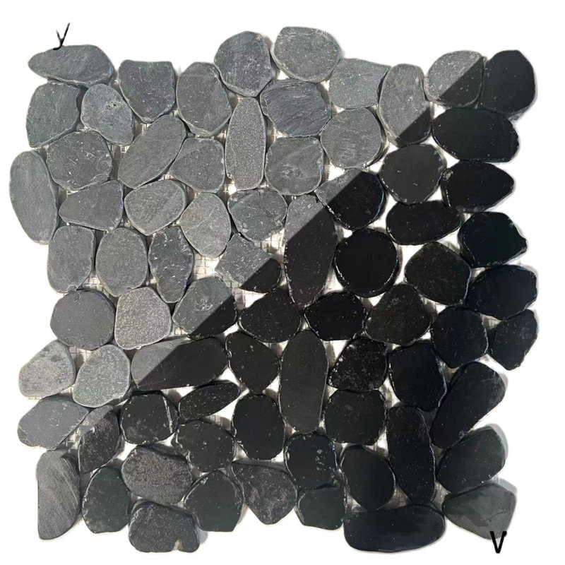 Carreau de mur et de sol noir en pierre de lave 12 po x 12 po