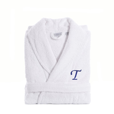 Personalized Terry Cloth Gender Neutral Mid-Calf Bathrobe with Pockets