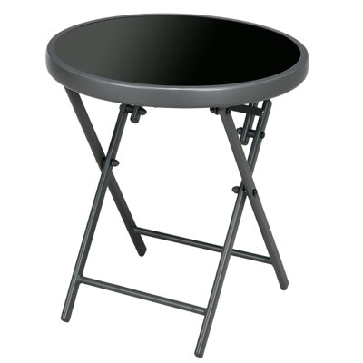 Round Metal Folding Outdoor Bistro Table , 45cm cm W 45cm cm D