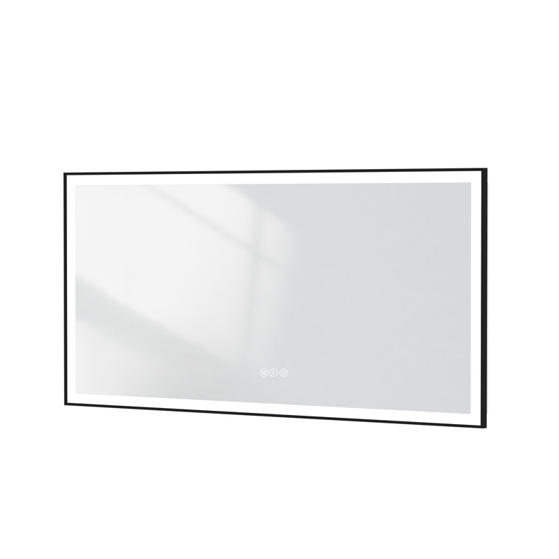 Dokes Black Framed  LED  Bathroom Vanity Mirror passed ETL, 36" x 72"