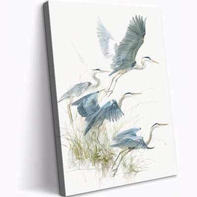 Bhuri, reproduction d'oiseaux côtiers bleus, peinture sur toile nature pour la maison, 12 x 16 pouces