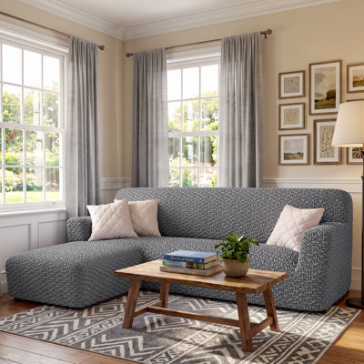 Snug Fit Slipcover for Sectional Sofa - Durable Protective & Pet-Friendly - Embrace Collection