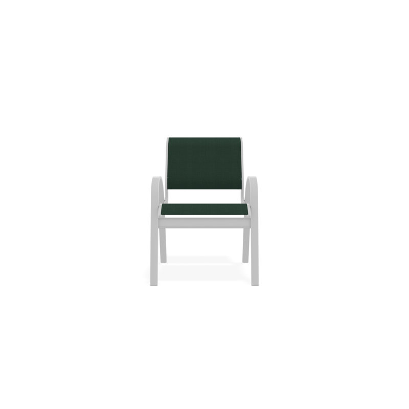 Chaise de café Aruba II, Blanc, Vert forêt 22D Sunbrella® vert