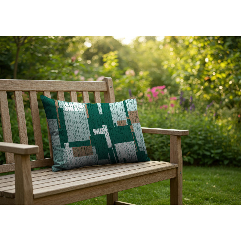Oreiller réversible Samie, 20 po x 14 po, Sarcelle