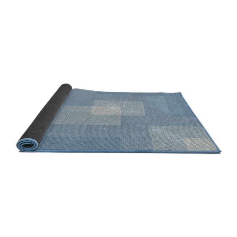 Tapis géométrique bleu marine, Rond 6 pi
