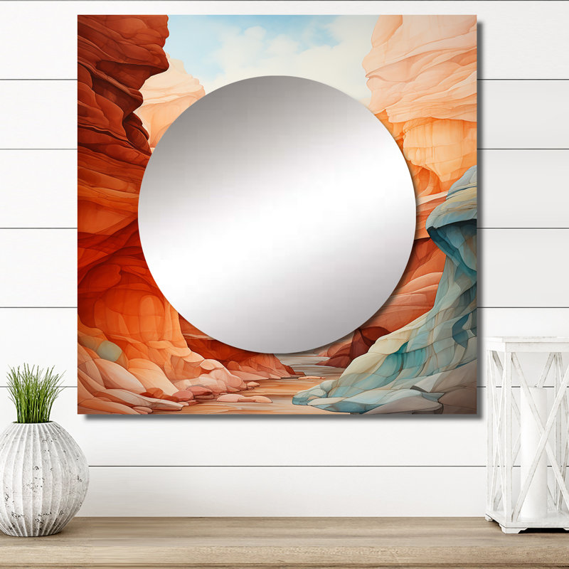 Miroir carré Barthol - Canyon Desert Scenery, 23 po x 23 po