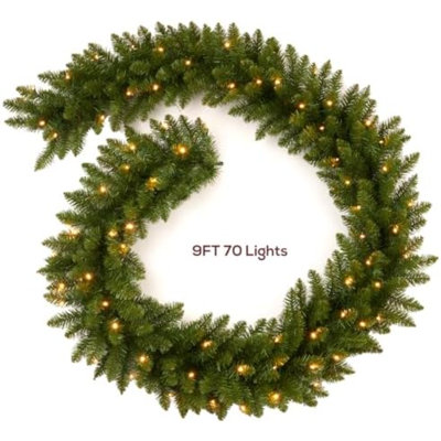 108 " Pre-Lit Spruce Garland
