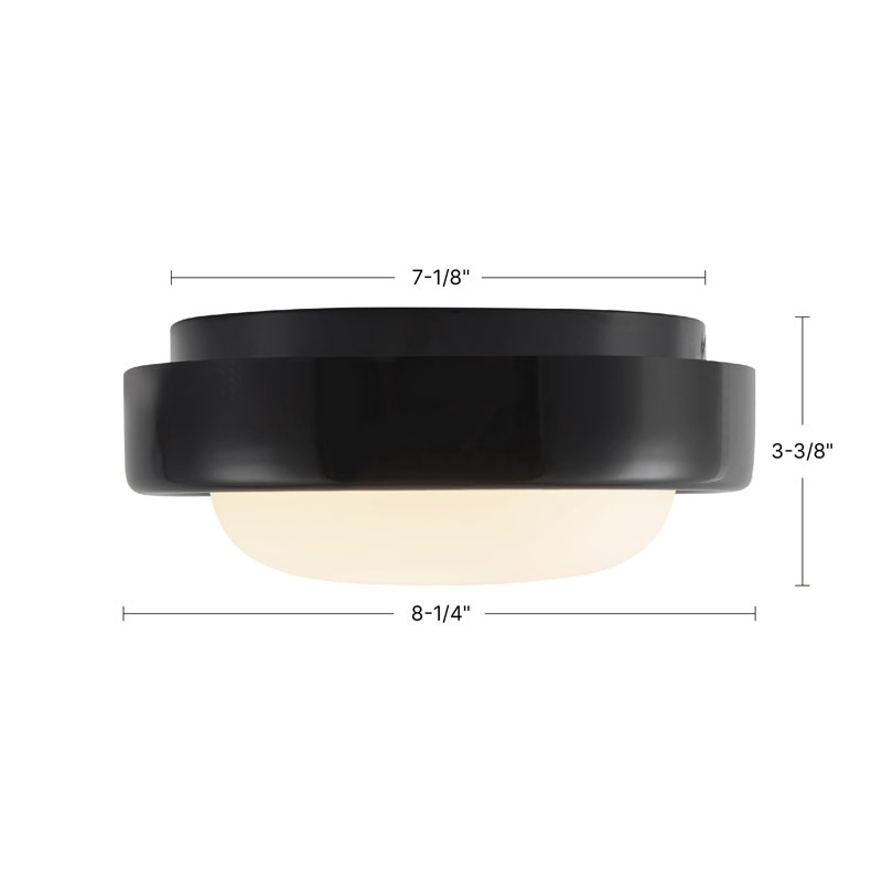 Pebble 8-in Silver dimmable LED Flush Mount, Brass