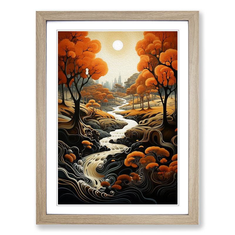 Landscape Informel No.2 - Framed Print, Oak , 64cm H x 46cm W x 2cm D