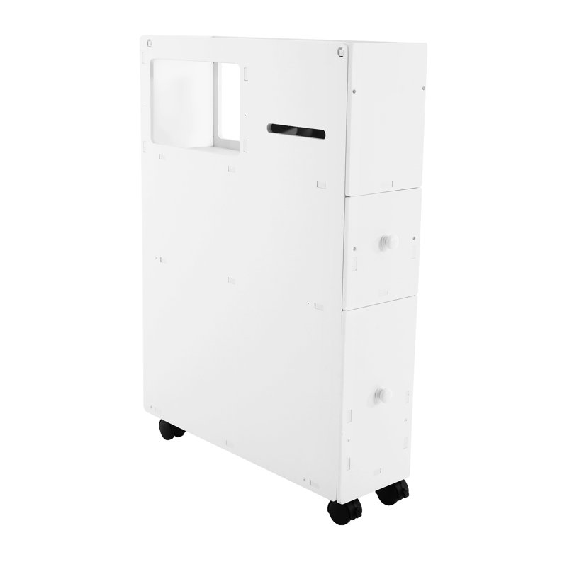 Armoire de rangement pour salle de bain avec tiroirs et roulettes
