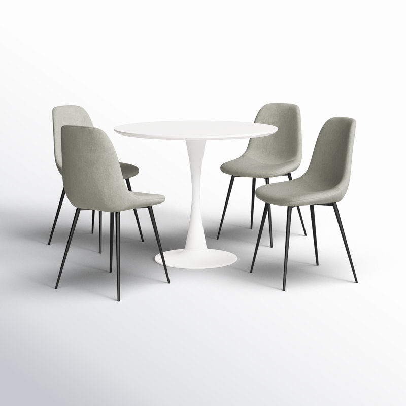 Careyann 4 - Person Pedestal Dining Set, Platinum