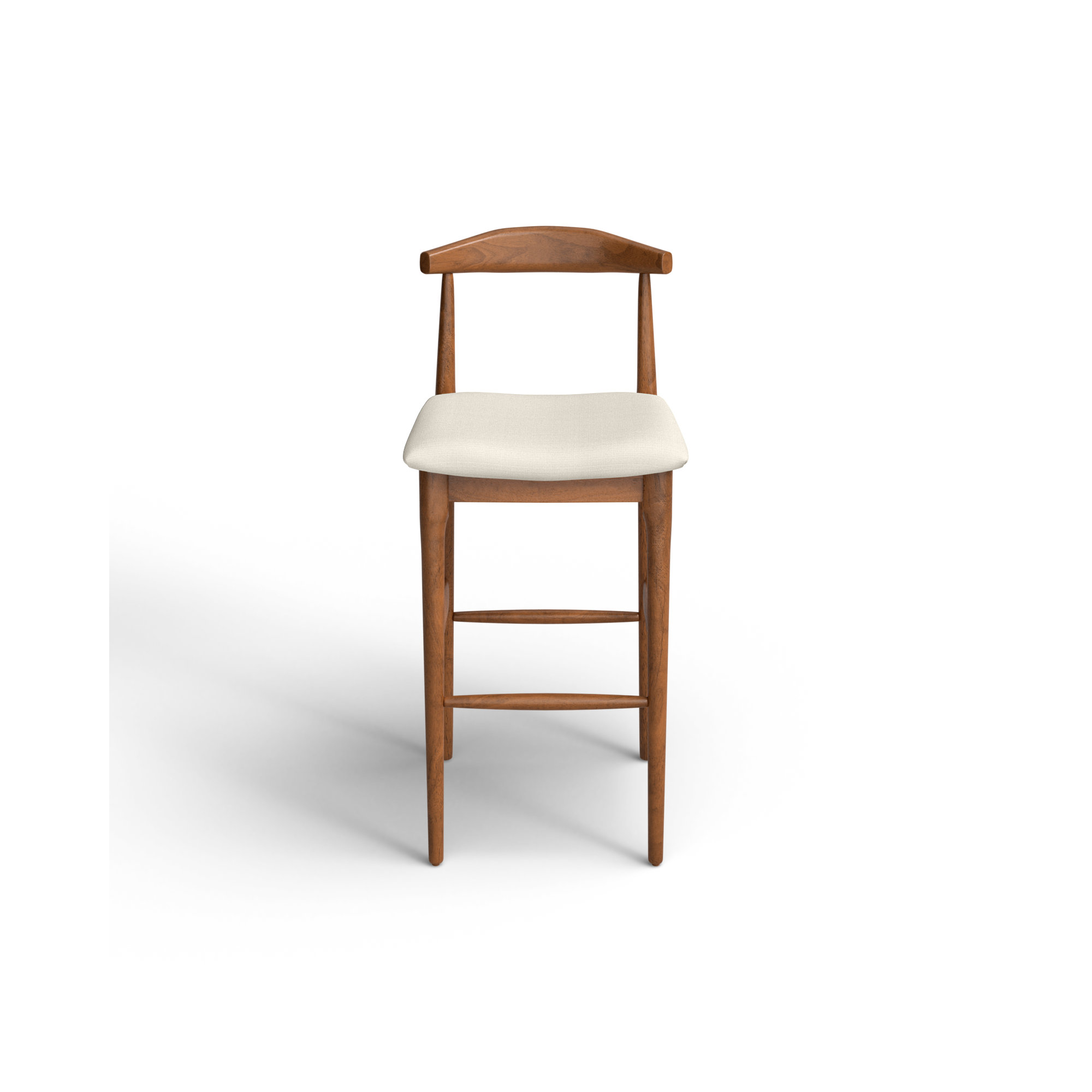 Hank Counter/Bar Stool, Bar Stool (29.6" Seat Height), Cream, Walnut