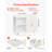 3 Drawer Wooden File Cabinet Mobile Filing Cabinet with Light Strip White