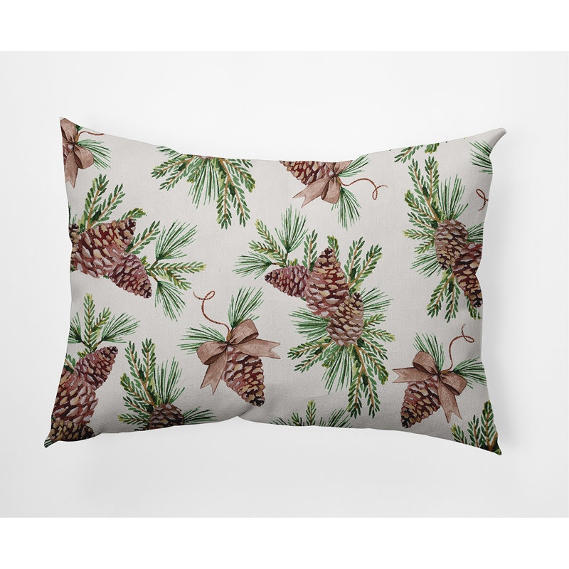  Housse de coussin rectangulaire d'extérieur Greenery, Blanc cassé