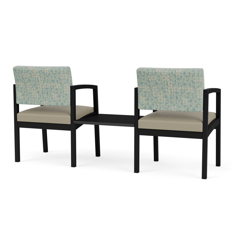 Structure tandem 2 places avec table centrale en acier Lenox, Noir, Midnight Black