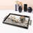 Elegant Glass Tray, 19.7 x 11.4 x 1.4 inches | 100% Durable Glass Construction | Easy to Clean with Damp Cloth | Ideal for Serving, Decorative Display, and Organizing | Stylish Addition to Home Décor-1086734064