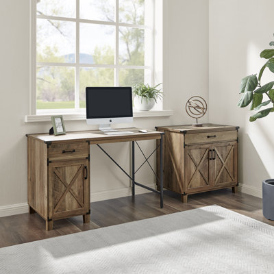2 Piece Executive Desk Office Set