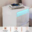 2 Drawer Bedside Table with Flip-Top Storage, Bedside Cabinet with Bluetooth LED Light Strip & UK Charging Station 2AC/2USB, Wood Side Table with Lighting for Bedroom Living Room Home-1650055979