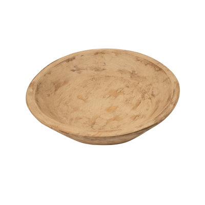 Jeremie 15" W Round Handmade Wood Decorative Bowl