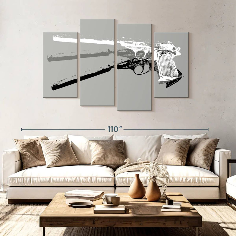 Arme de poing, H 54 po x l 84 po