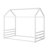 Twin Size Montessori Style Metal Floor Bed Frame, House Shaped Bed With Guardrails For Kids And Toddlers, Easy Assemble, No Slats, White-505393352-505393354