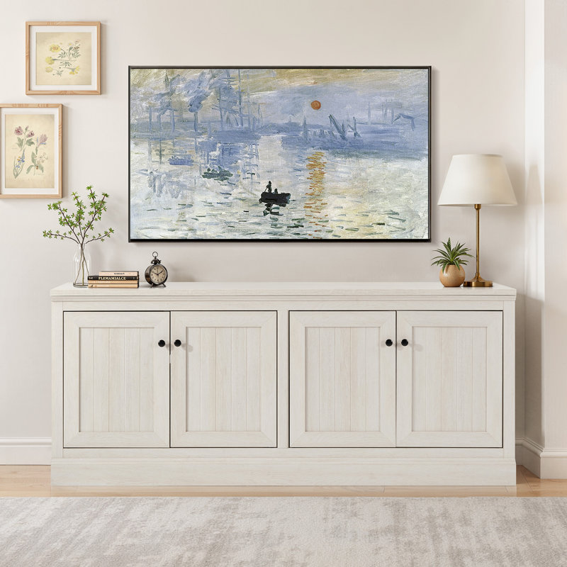 Modern TV Stand for TVs up to 78", Vintage White