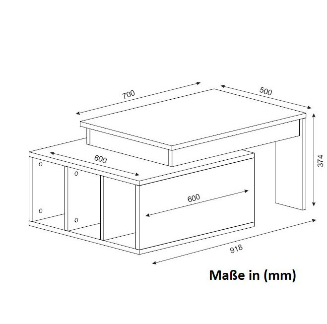 Madison Floor Shelf Coffee Table with Storage