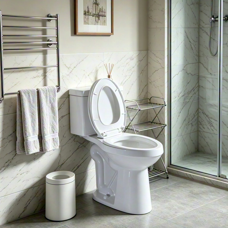 Yingze Extra Tall 21-Inch Dual Flush Toilet for Tall Adults & Seniors – Two-Piece White Ceramic, Water-Saving, Anti-Slip & Gentle Close Lid