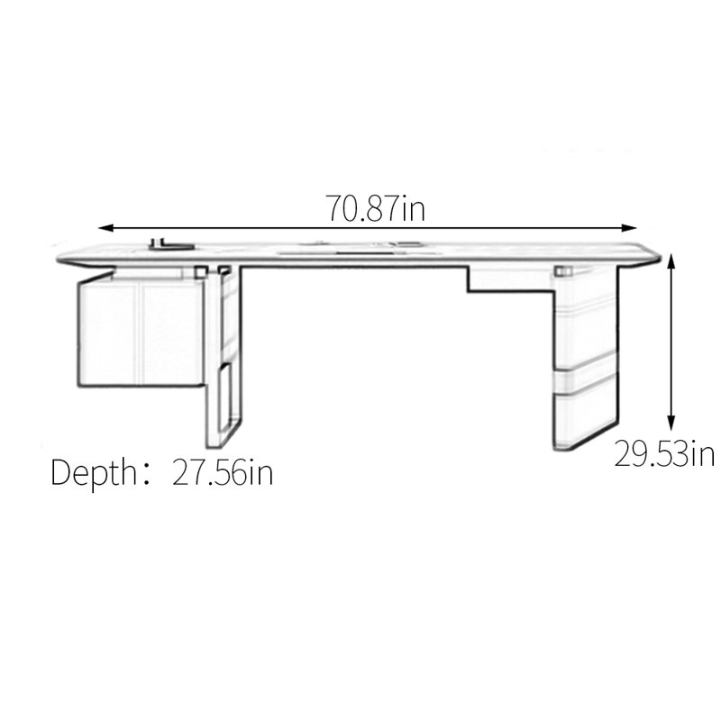 Caver, H 29,53 po x l 70,87 po x P 27,56 po