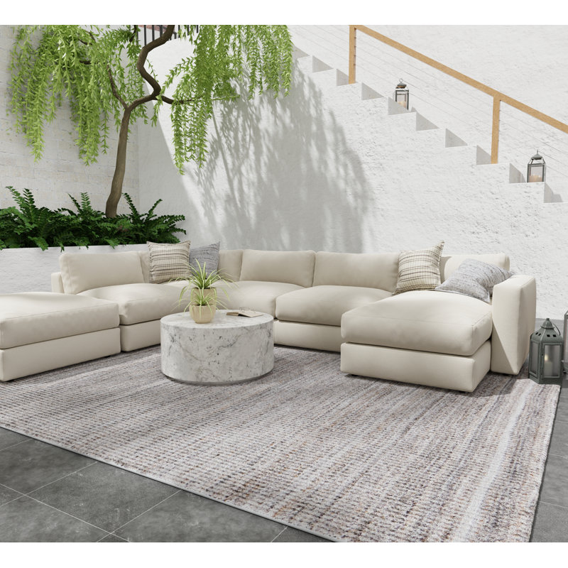 Cramlington Hand Woven Area Rug, Rectangle 3'6" x 5'6", Brown
