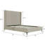 Grand lit en velours taupe rustique Promenade