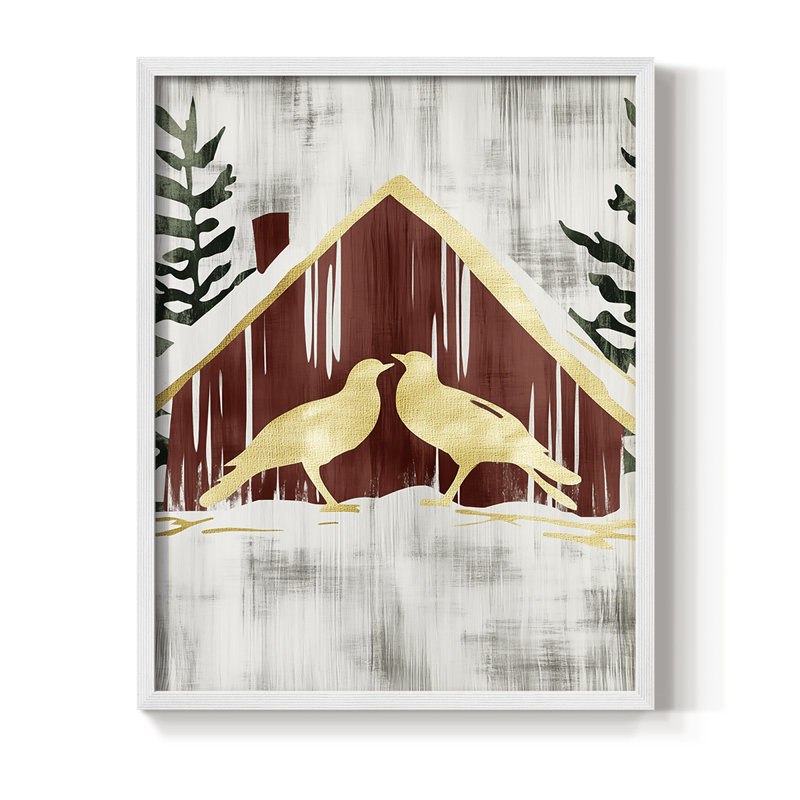 Reproduction encadrée - bois massif, H 11 po x l 9 po, Blanc
