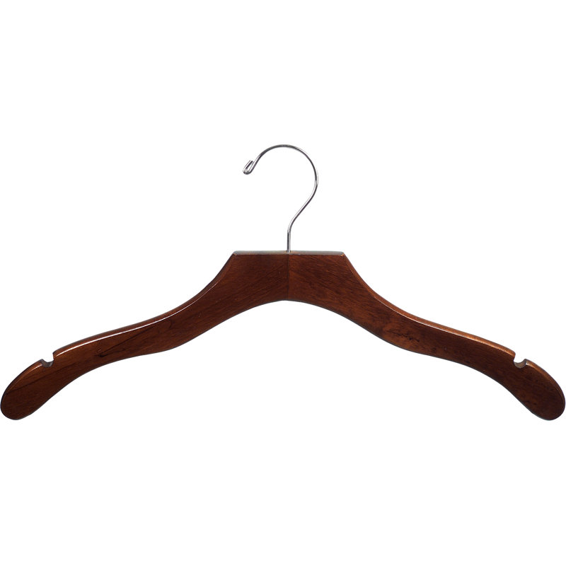 Cintre en bois ondulé pour robe / chandail / chandail, Noyer