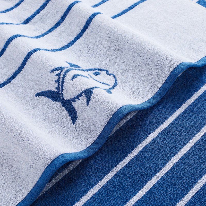 Southern Tide Breton Striped Bath Towel, Cobalt Blue