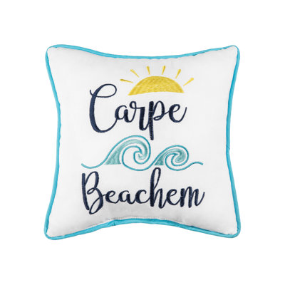 Carpe Beachem Embroidered Throw Pillow