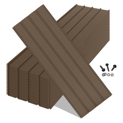 20-Piece Corrugated Galvanized Steel Roofing Panel Kit with Installation Hardware